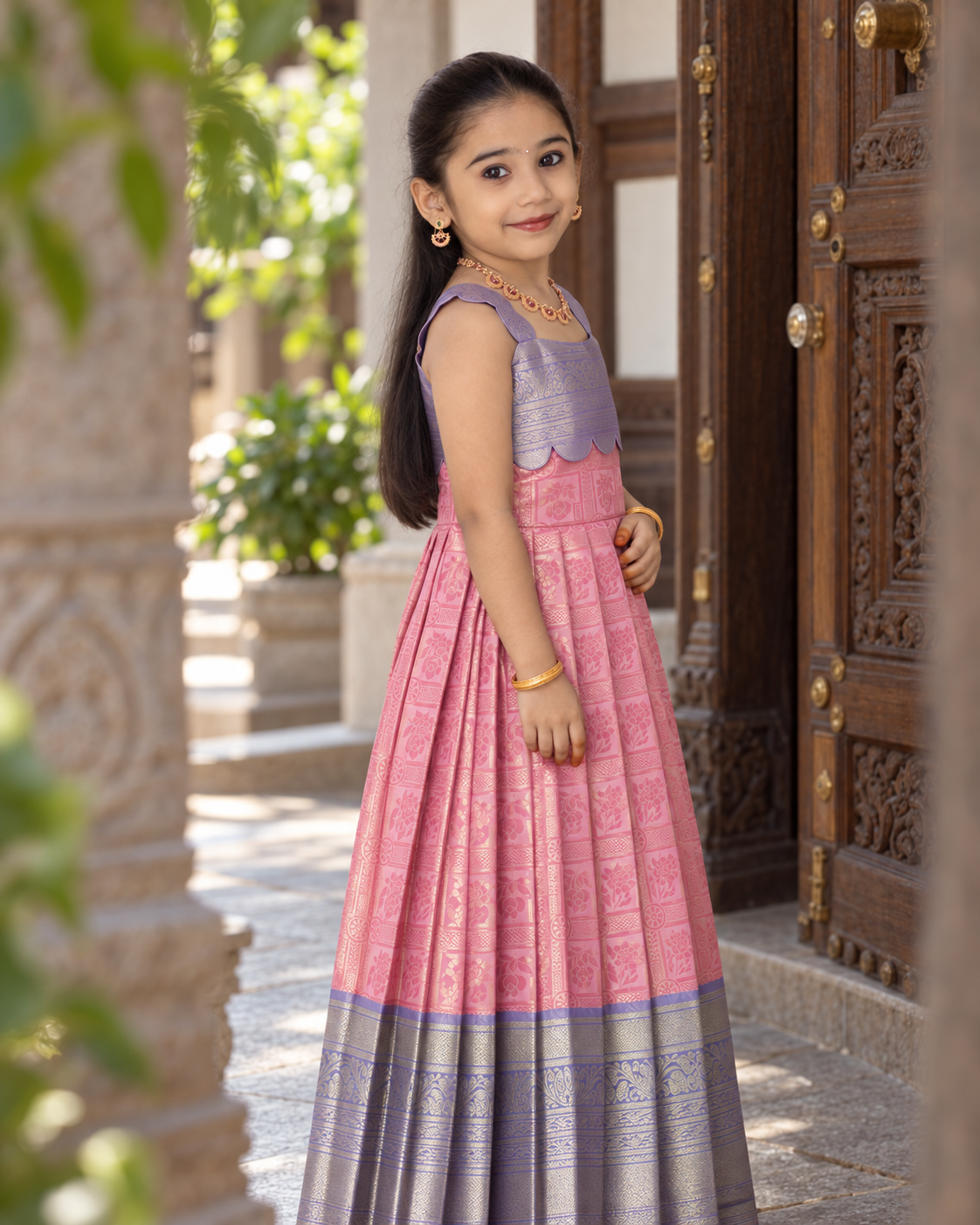 Frock - Raha - Rose Pink & Lavender
