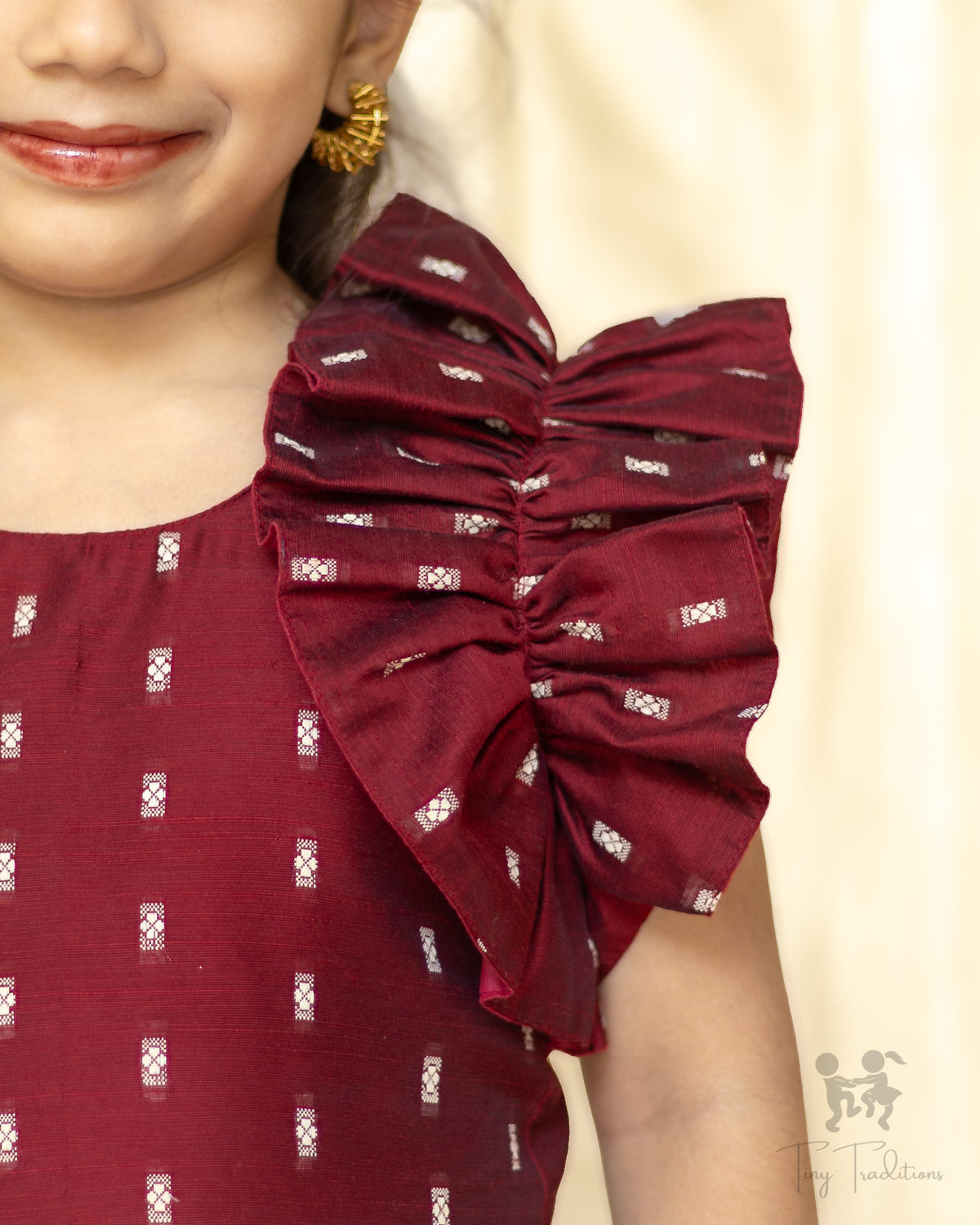 Crop Top & Skirt - Raiza - Maroon
