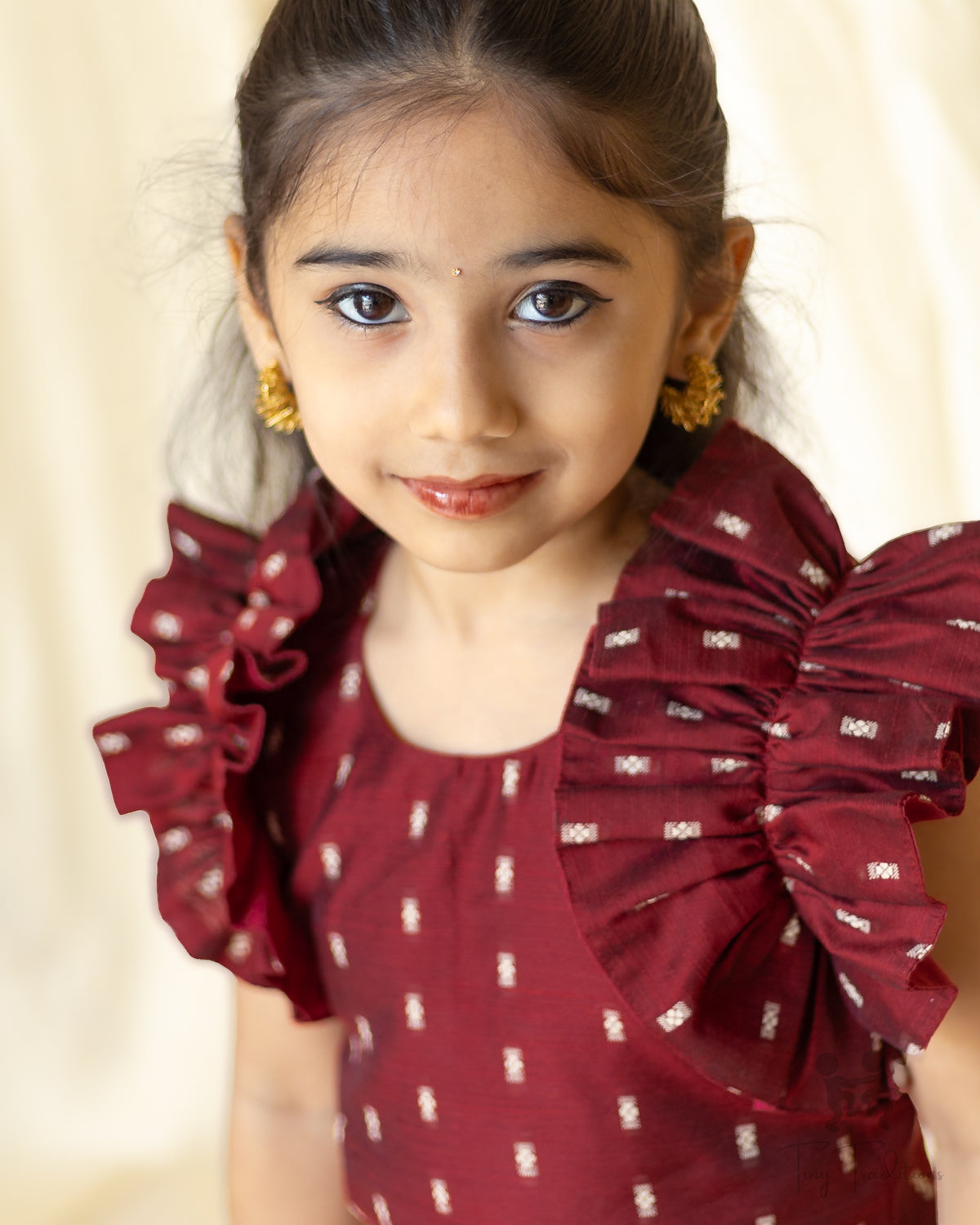Crop Top & Skirt - Raiza - Maroon