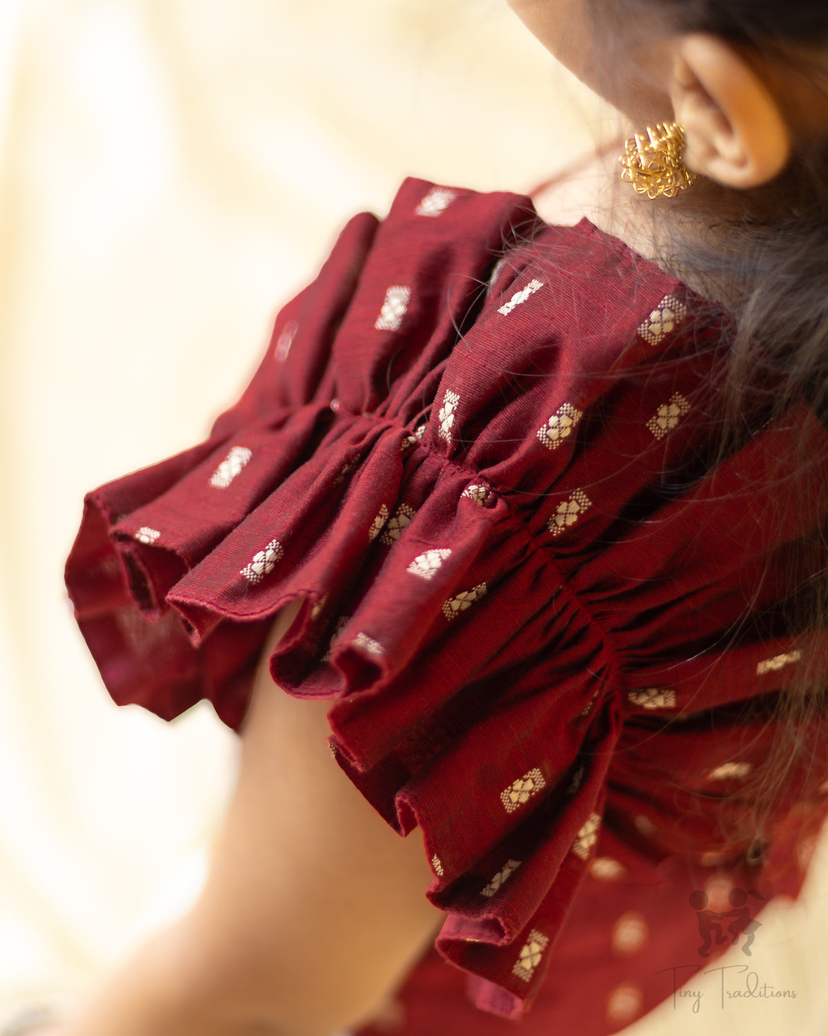 Crop Top & Skirt - Raiza - Maroon