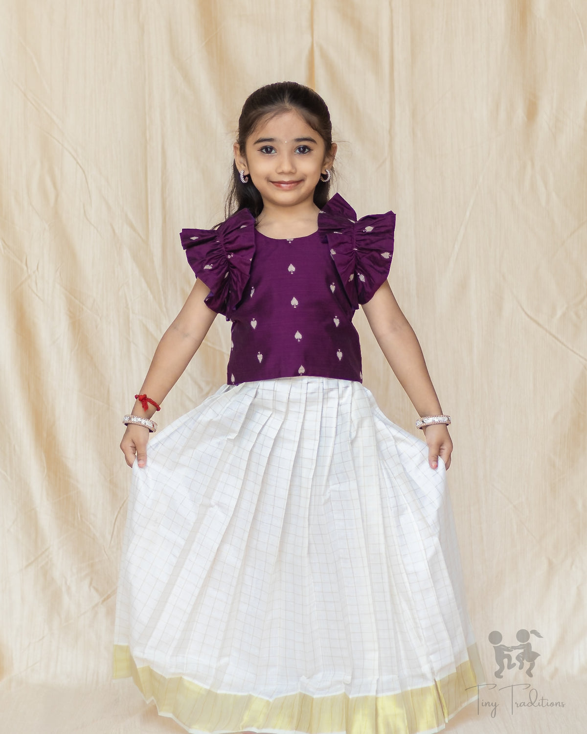 Crop Top & Skirt - Raiza - Deep Purple