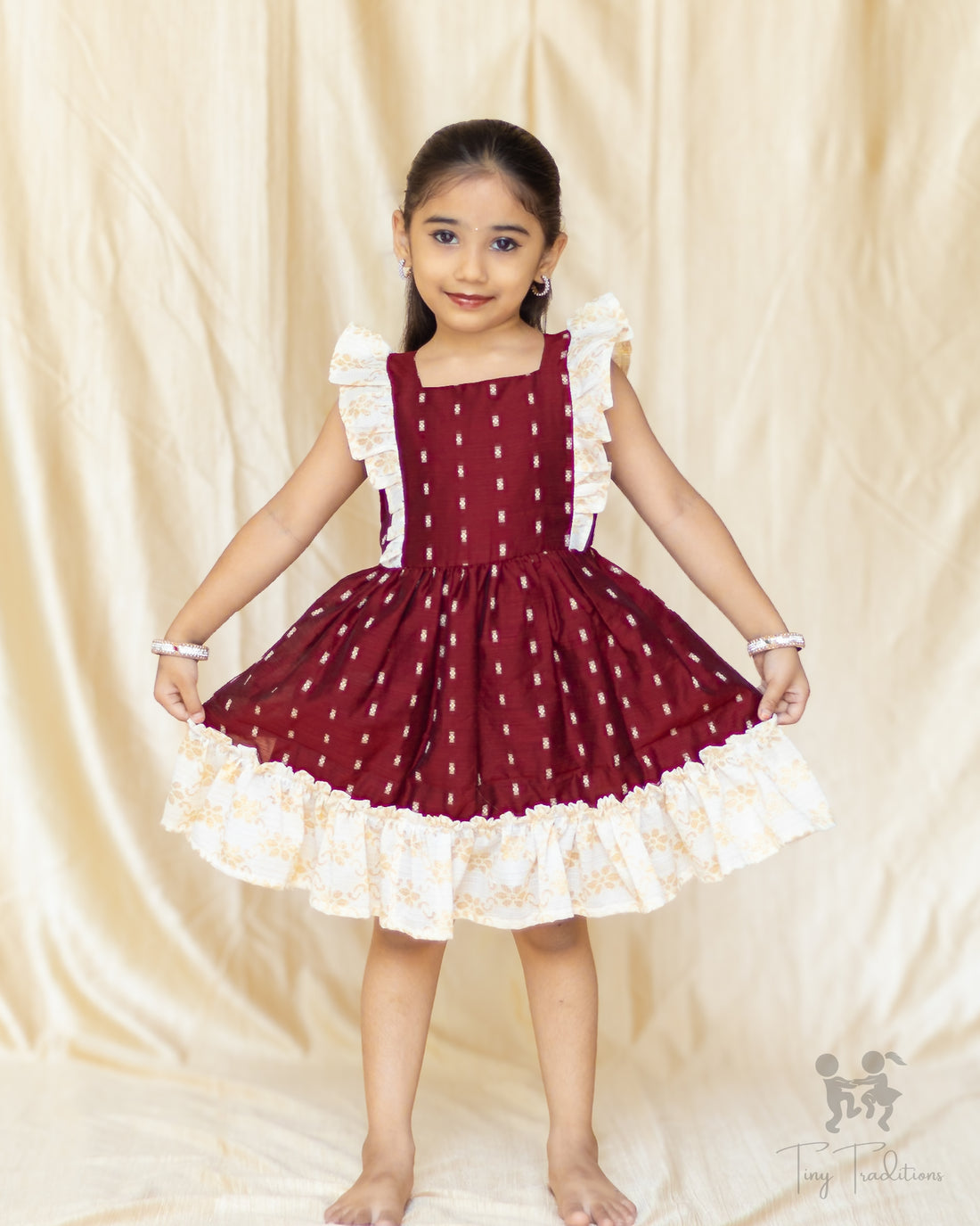 Short Frock - Mia - Maroon