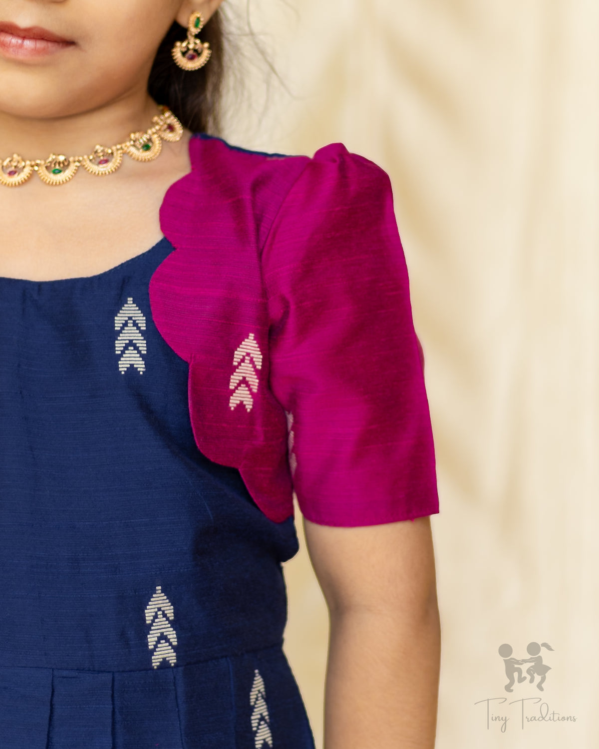 Frock - Aditi - Navy Blue and Pink