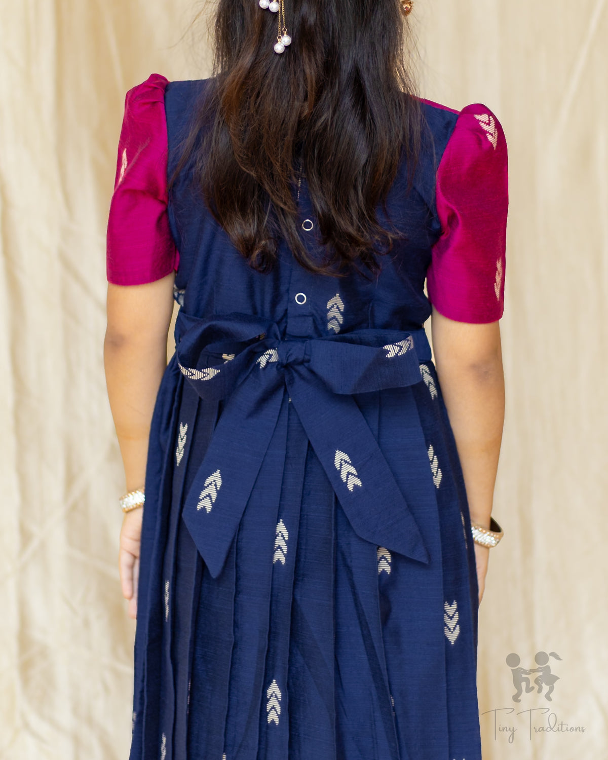 Frock - Aditi - Navy Blue and Pink