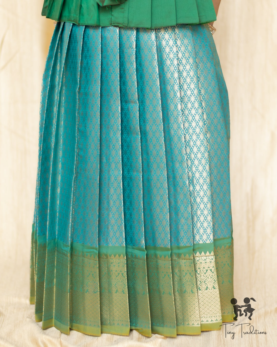 Pattu Pavadai - Thara - Emerald Green & Turquoise Blue