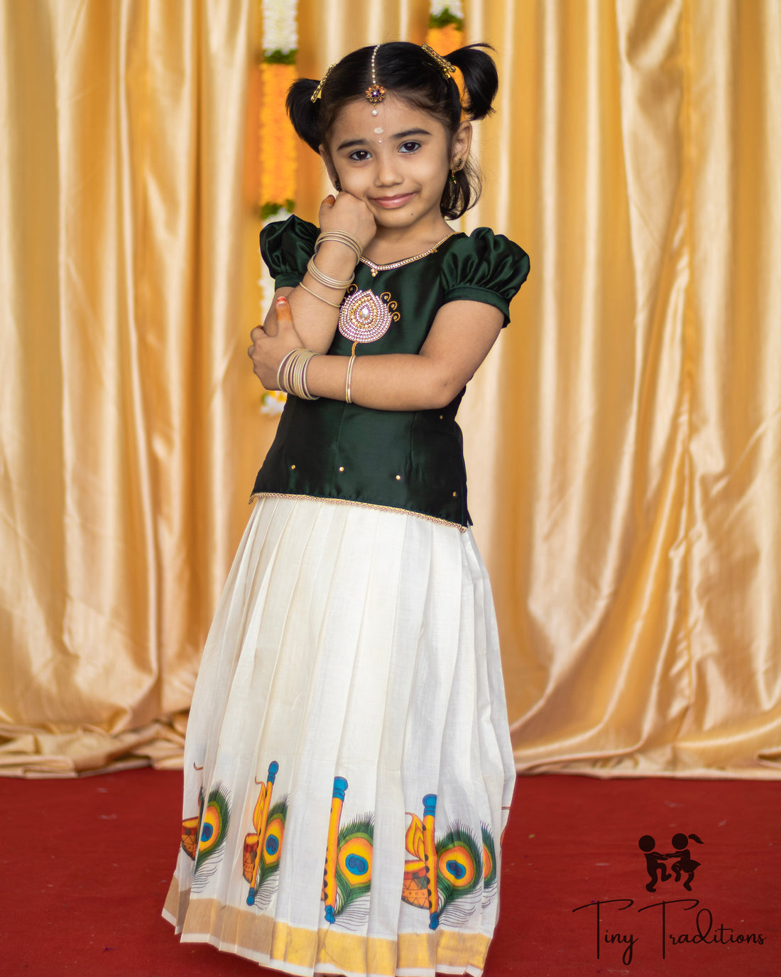 Pattu Pavadai - Layaa - Bottle Green
