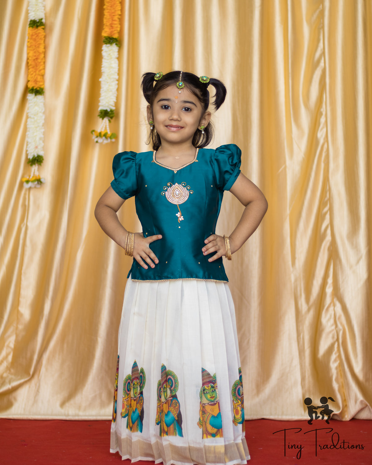 Pattu Pavadai - Layaa - Teal Blue