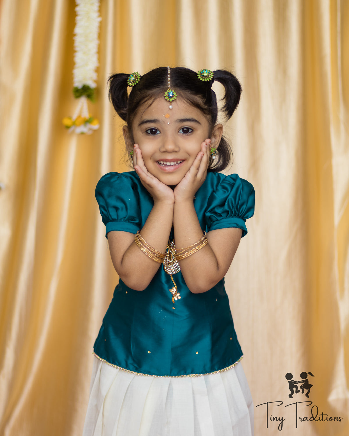 Pattu Pavadai - Layaa - Teal Blue