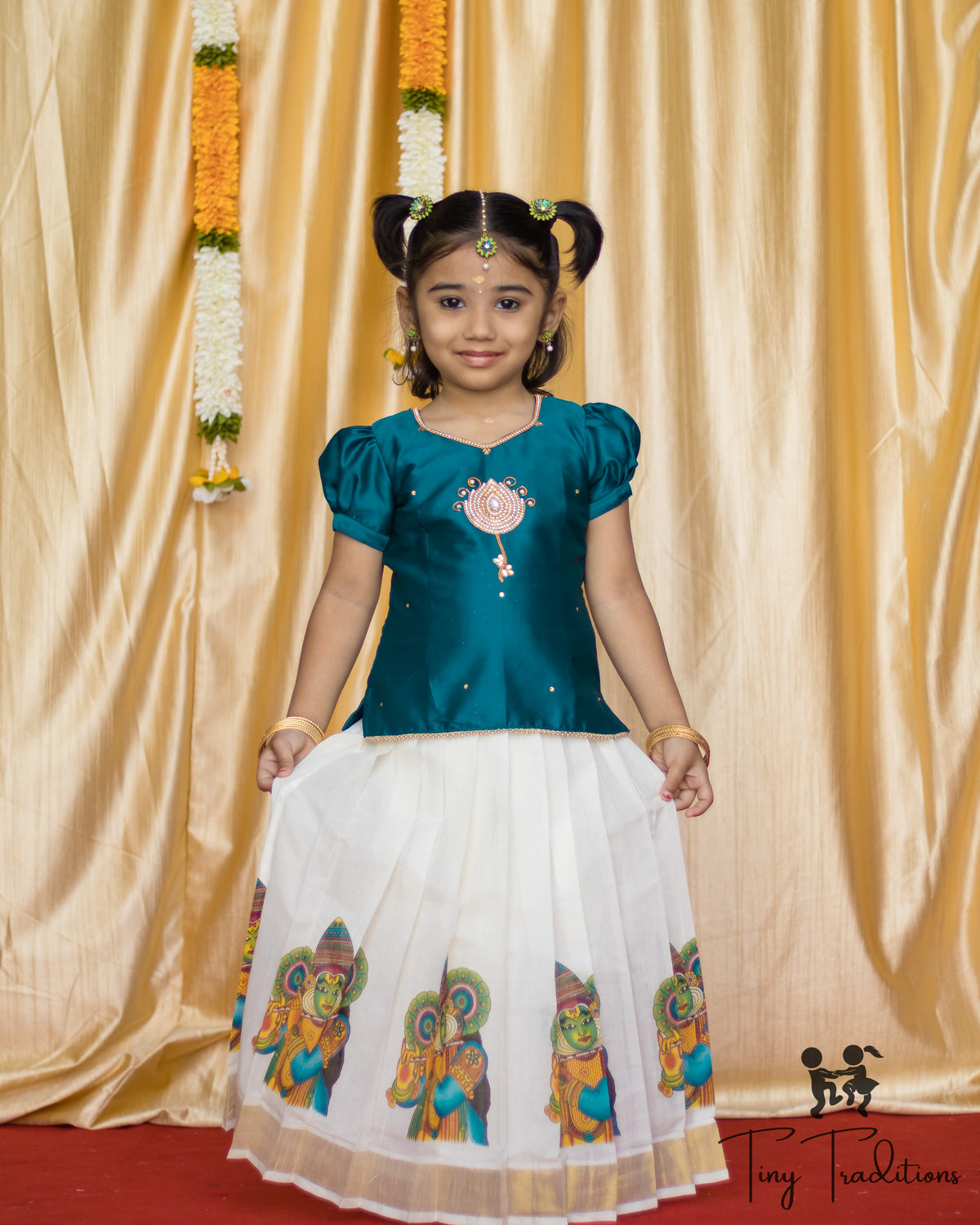 Pattu Pavadai - Layaa - Teal Blue