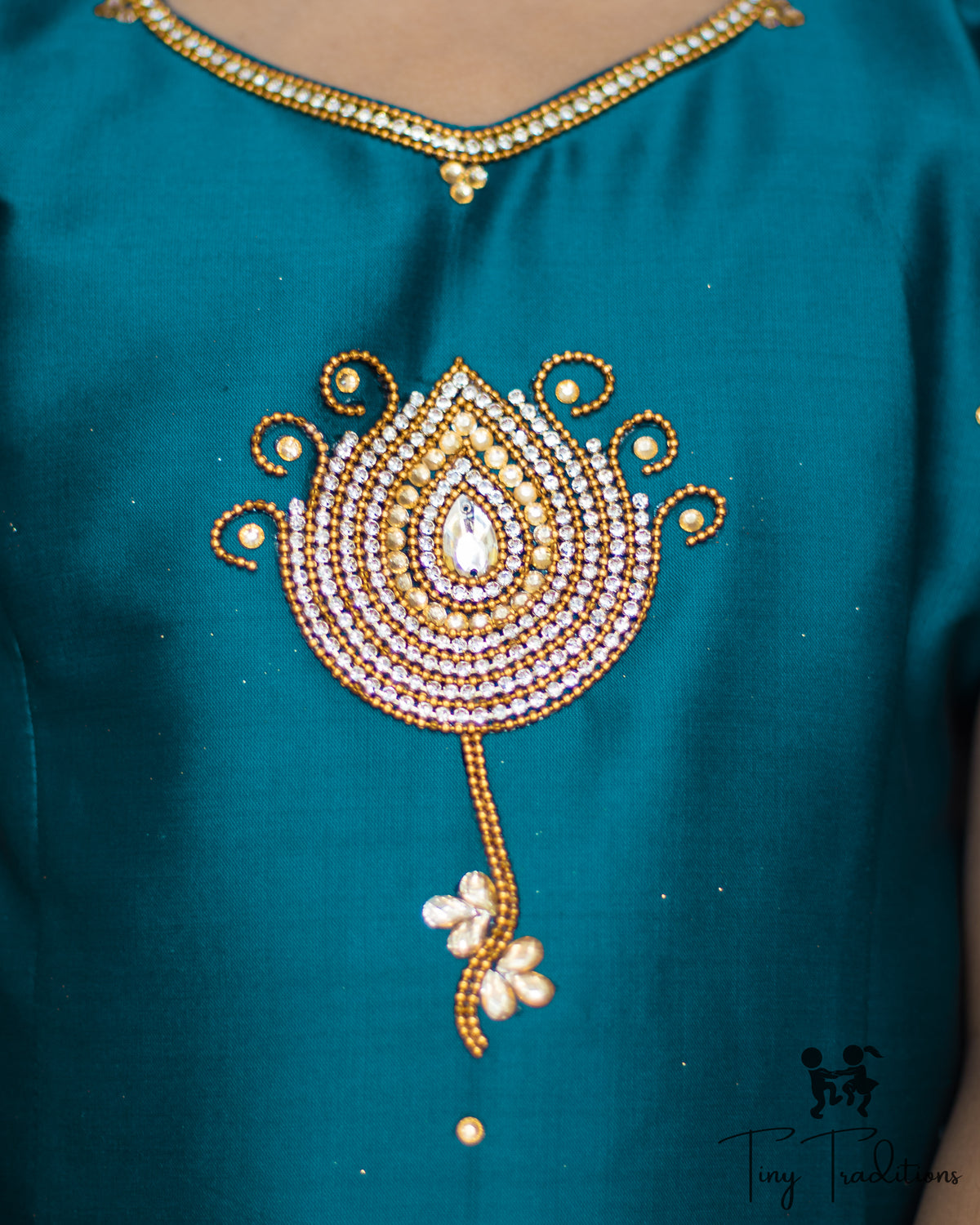 Pattu Pavadai - Layaa - Teal Blue