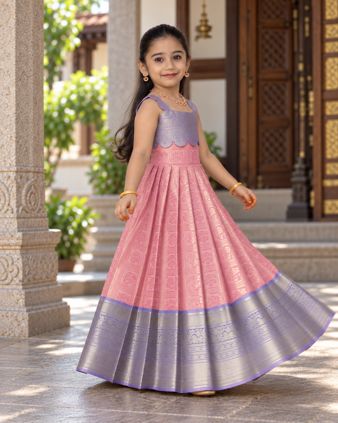 Frock - Raha - Rose Pink & Lavender