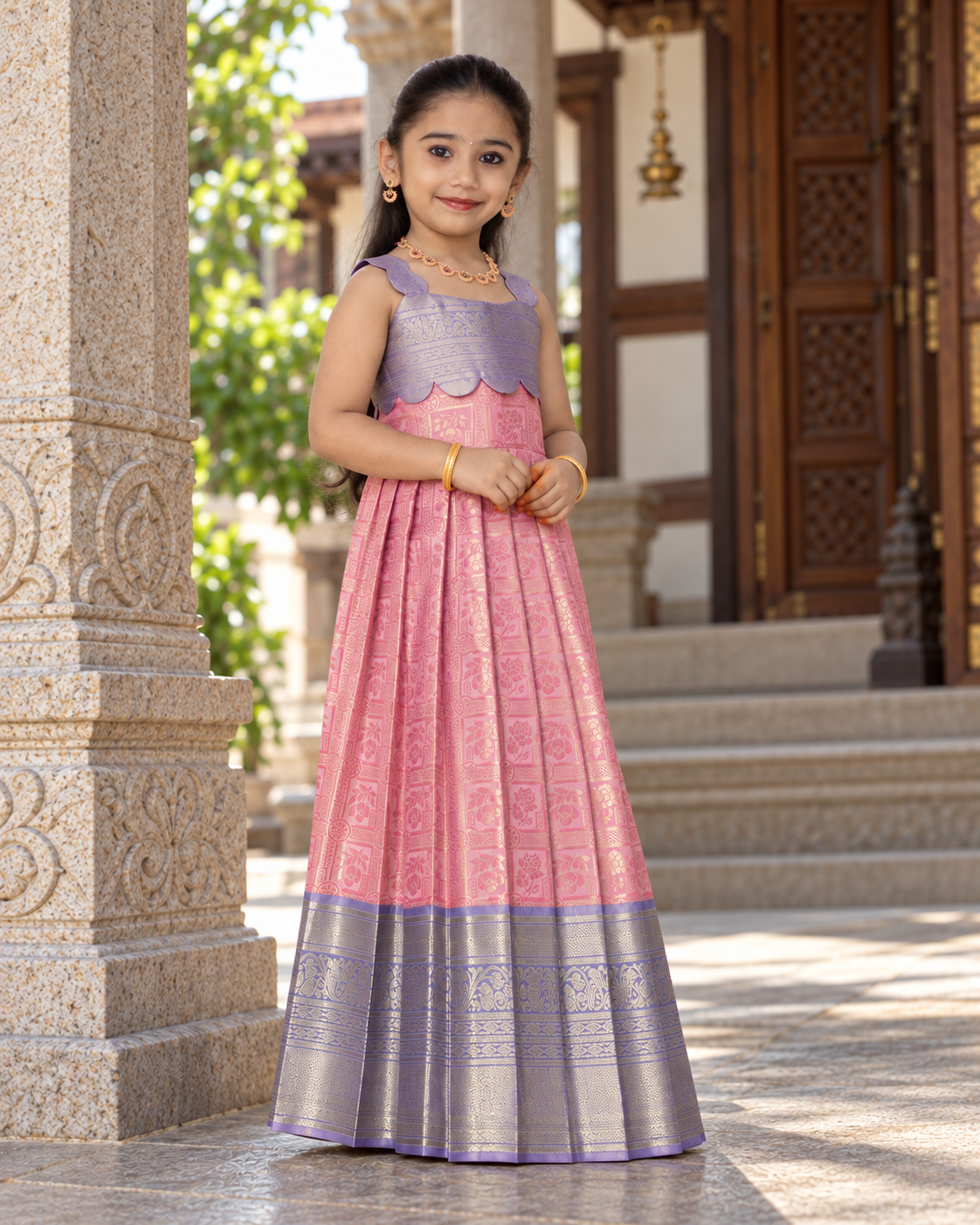 Frock - Raha - Rose Pink & Lavender