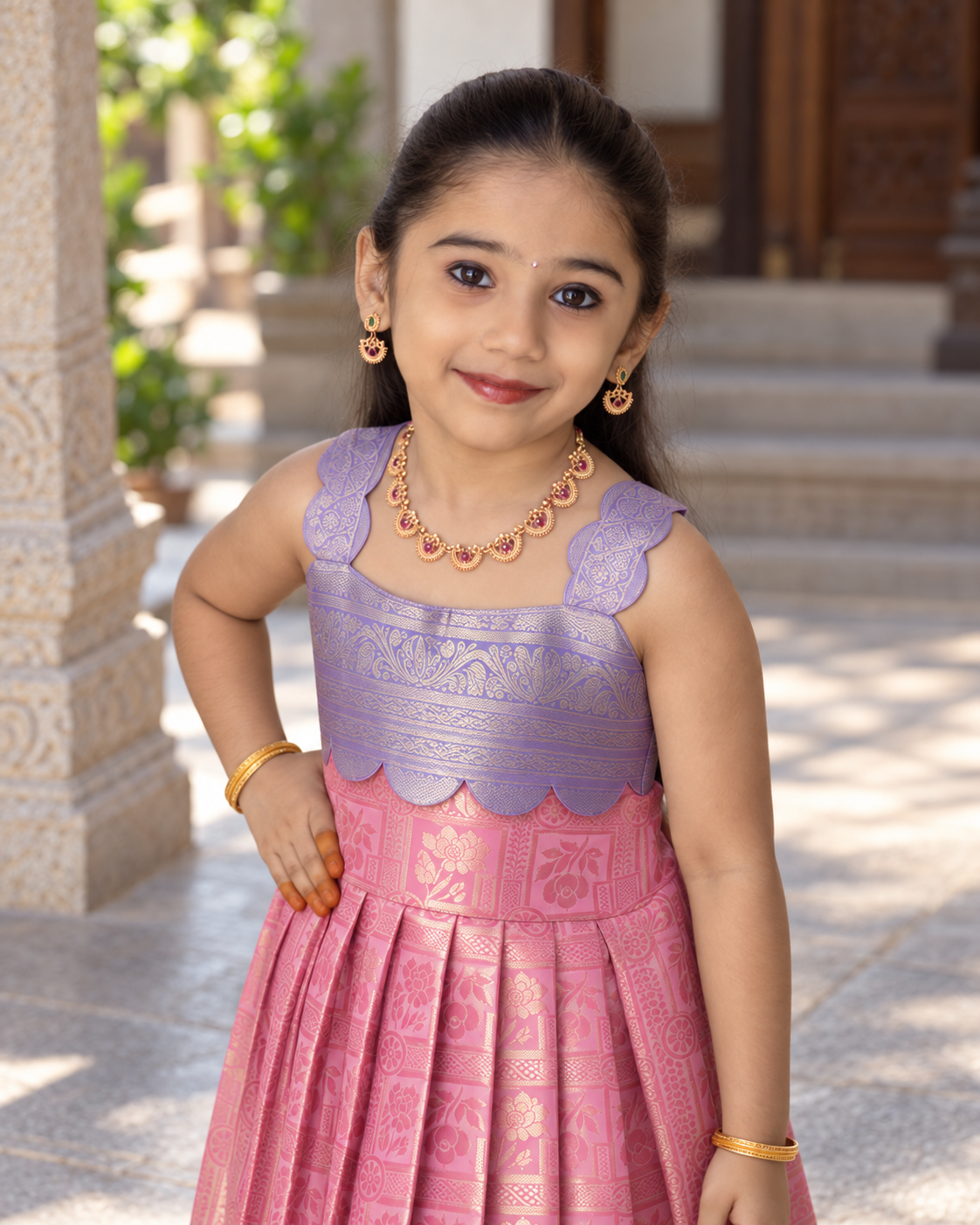 Frock - Raha - Rose Pink & Lavender