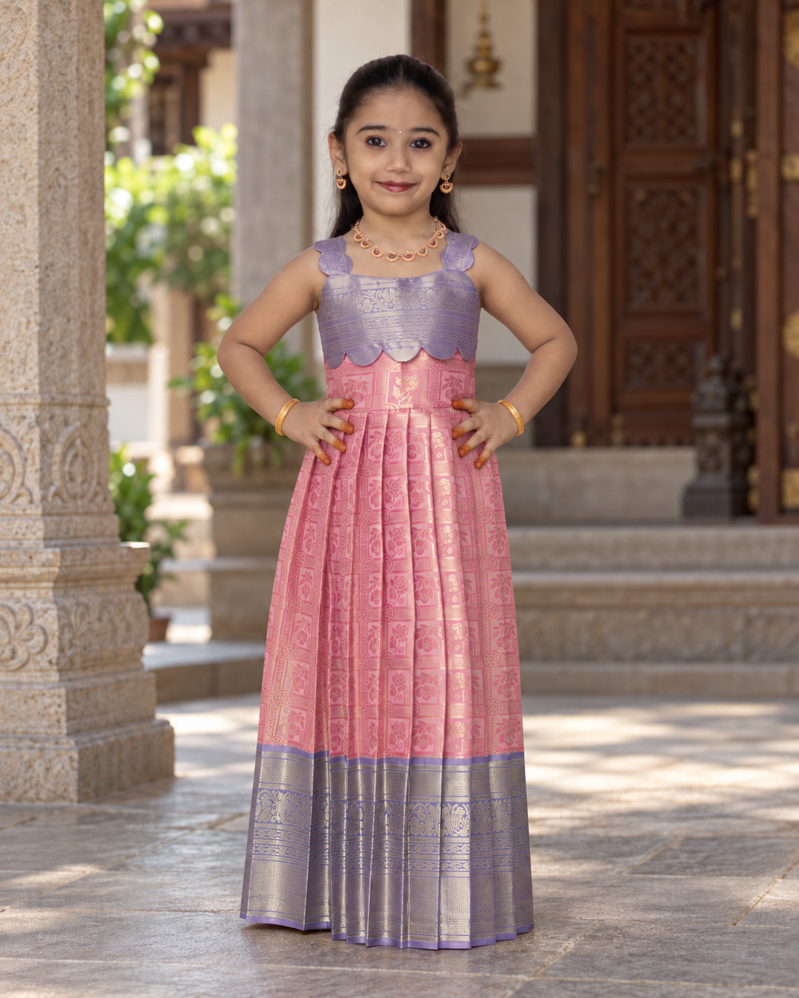Frock - Raha - Rose Pink & Lavender