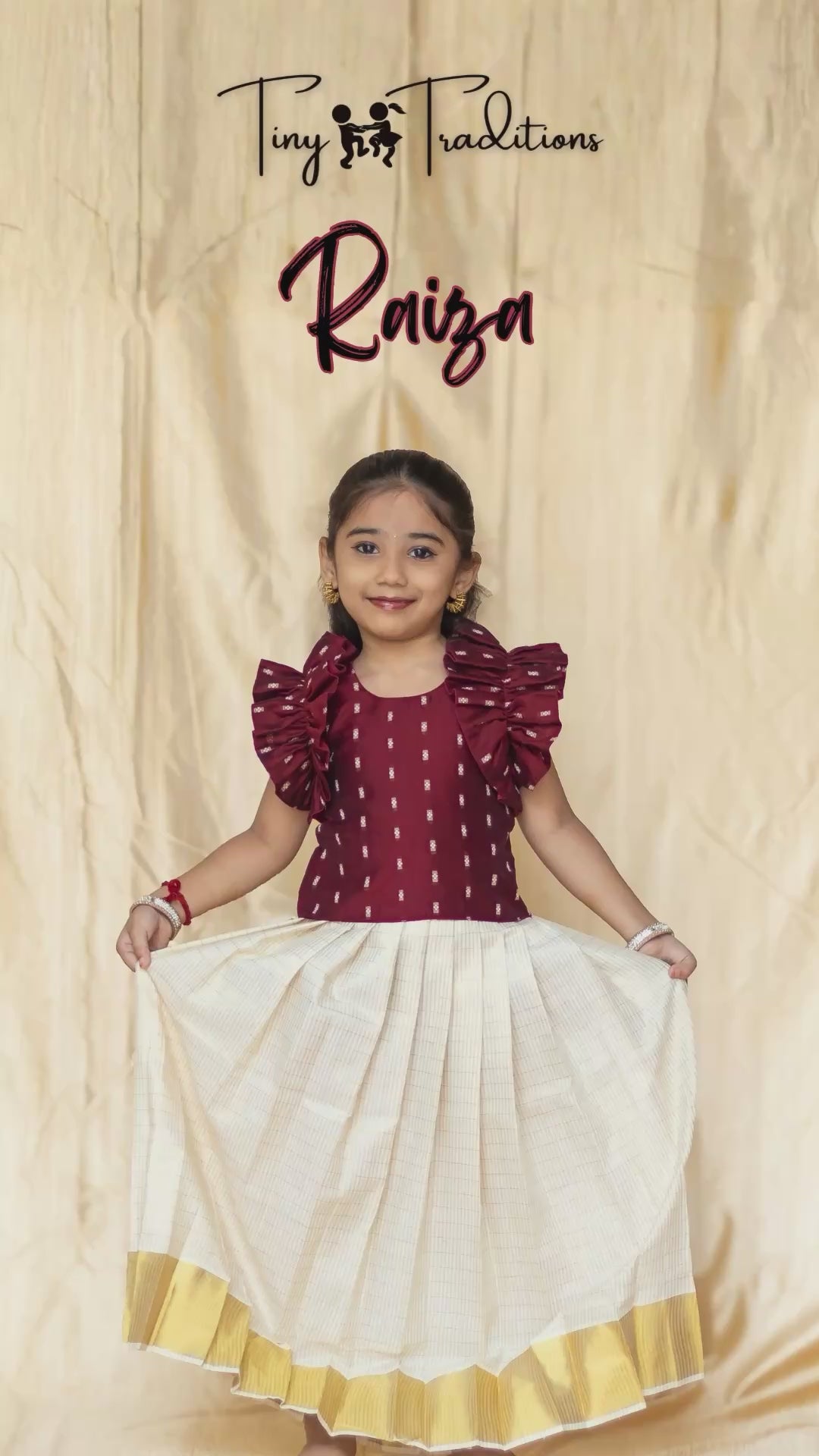 Crop Top & Skirt - Raiza - Maroon